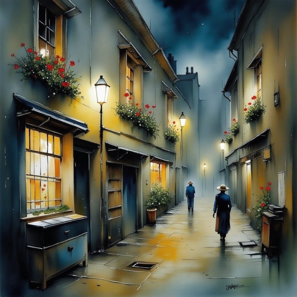 Intricate Watercolor Stormscape