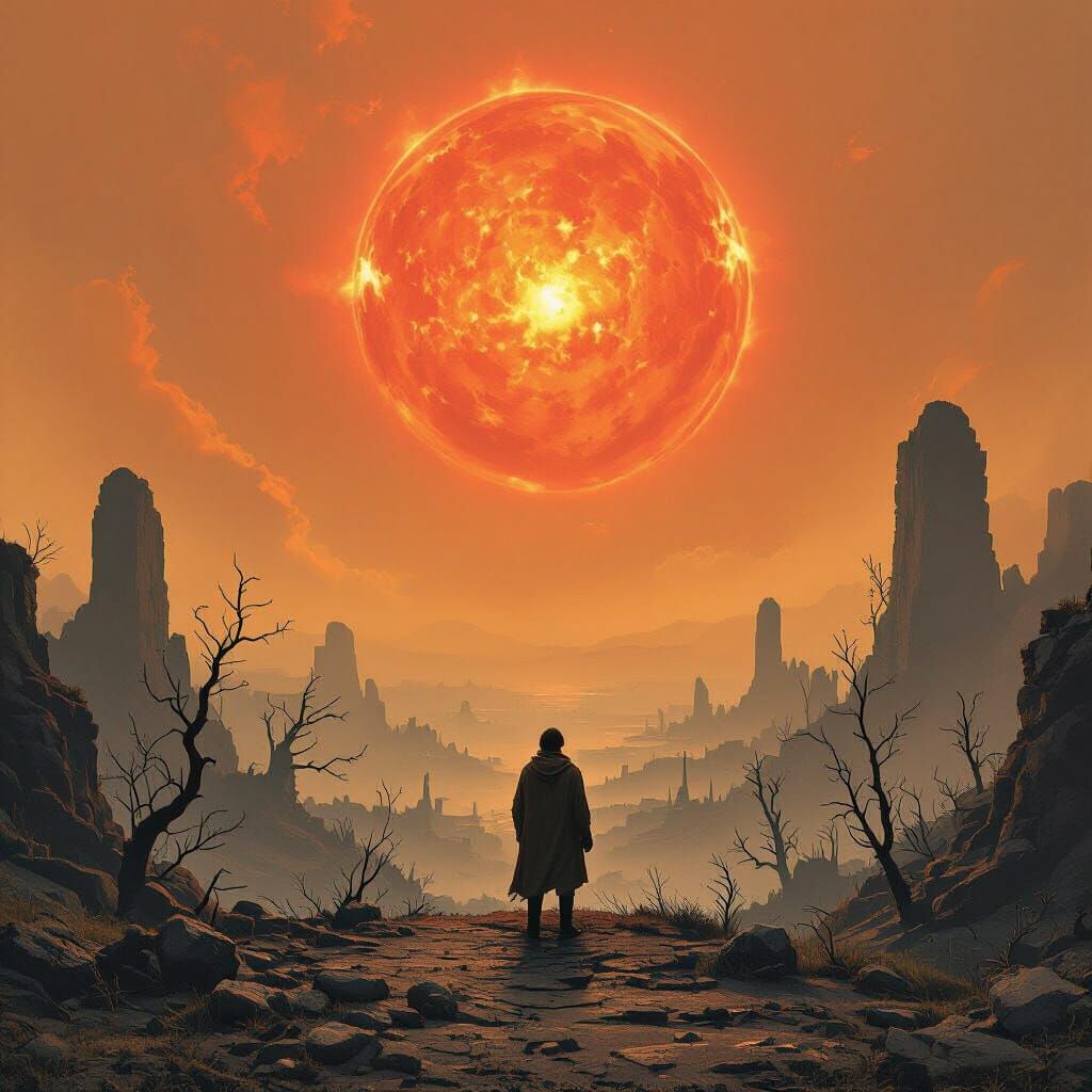 End of Time: Red Giant Star in Doré Style