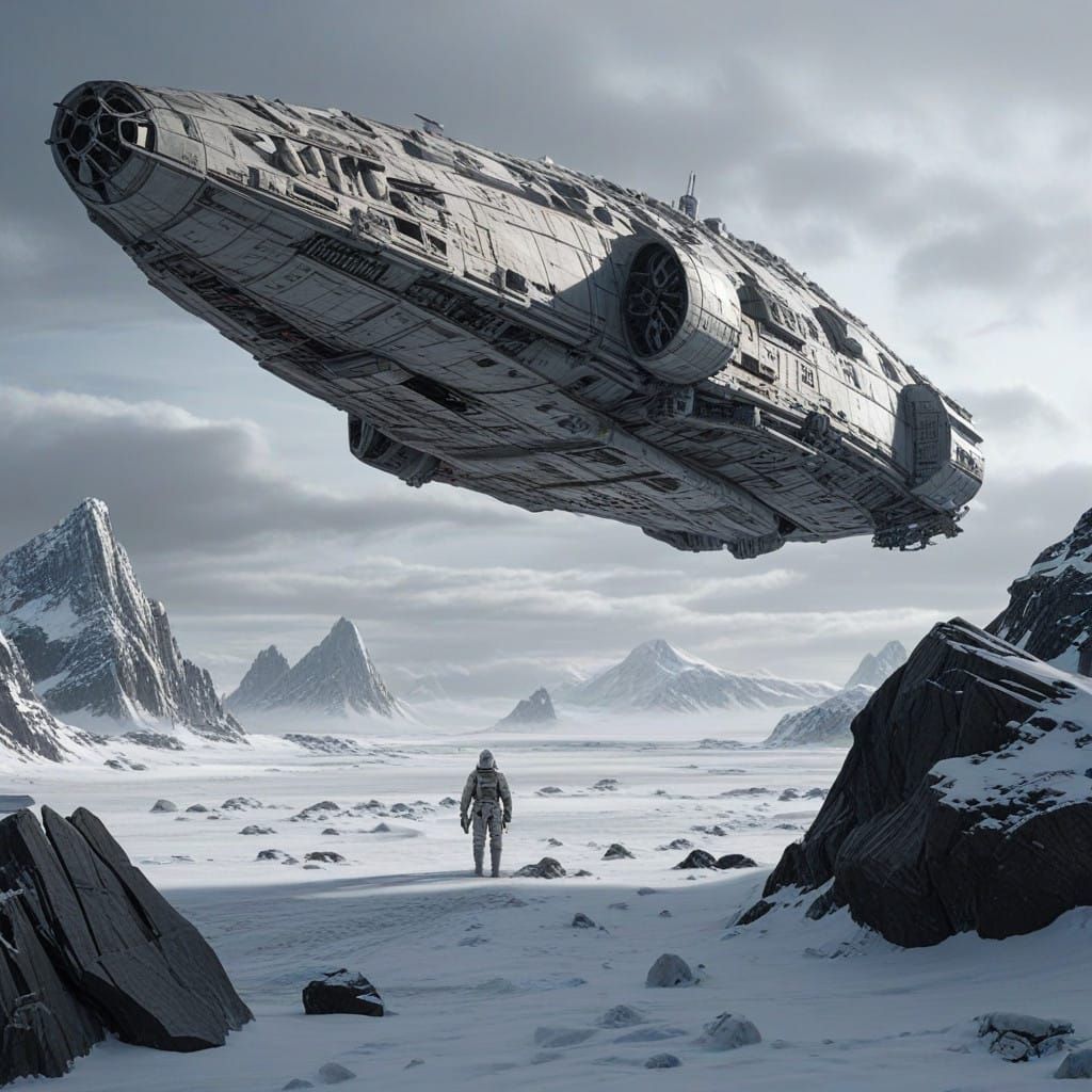 Battle-Scarred Millennium Falcon Landed on Hoth in Epic Sci-...