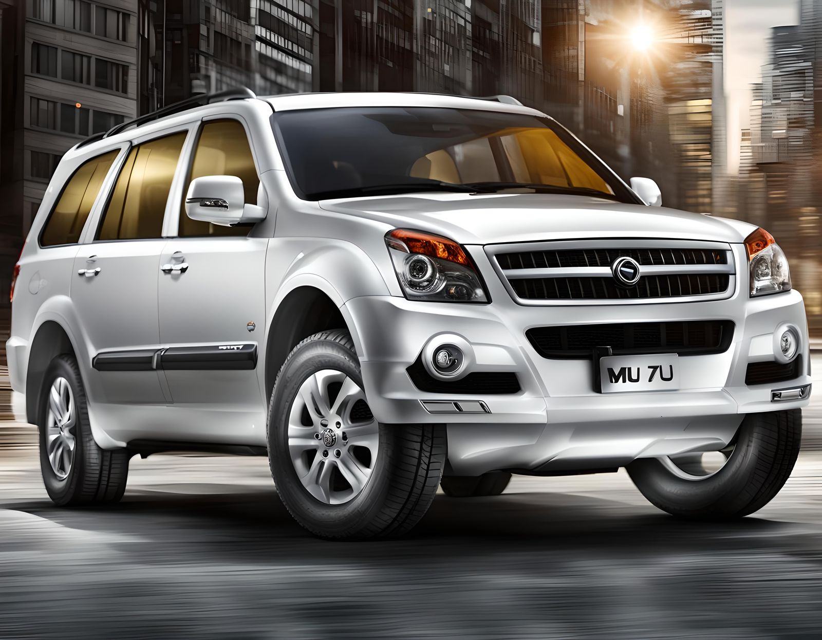 White 2013 SsangYong Mu-7 SUV 3D Render