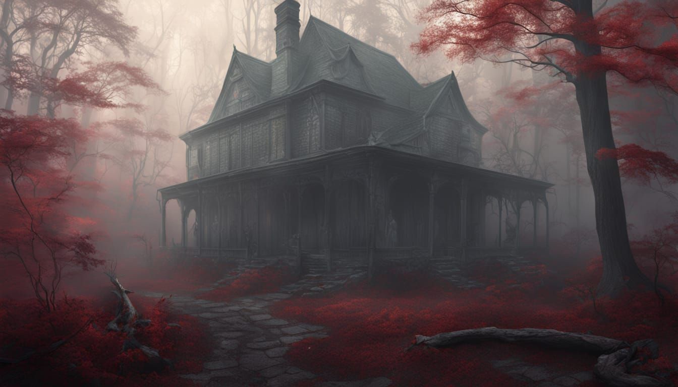 Gothic Forest Fog with Hellish Creatures in Holographic Simu...