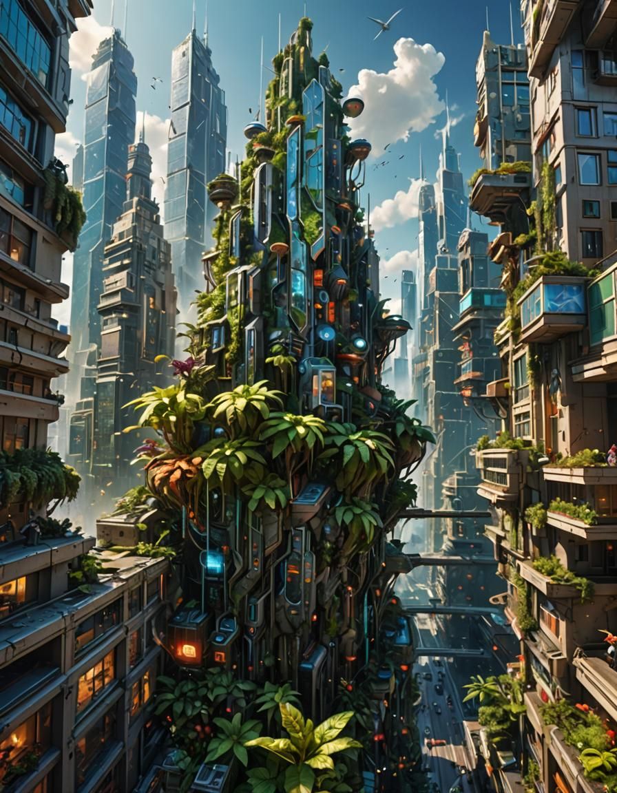 Futuristic High-Dimensional Cityscape Concept Art