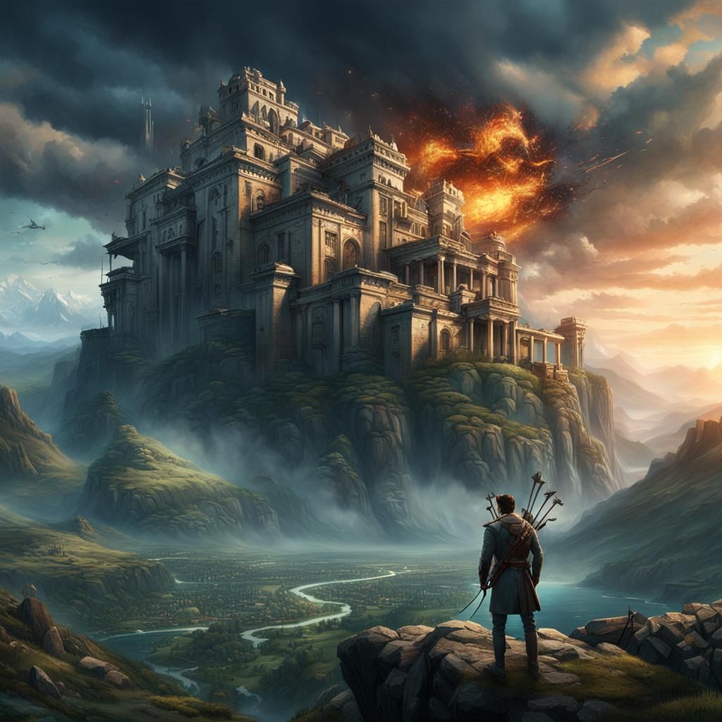 Epic Archer in a Dramatic Digital Matte Painting