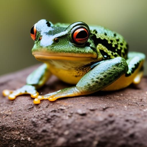 Macro Photo of a Frog with Bokeh Effect