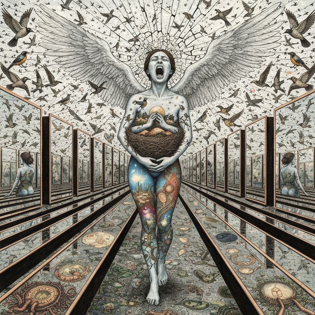 Angel of Memories Screaming in Mirror Labyrinth