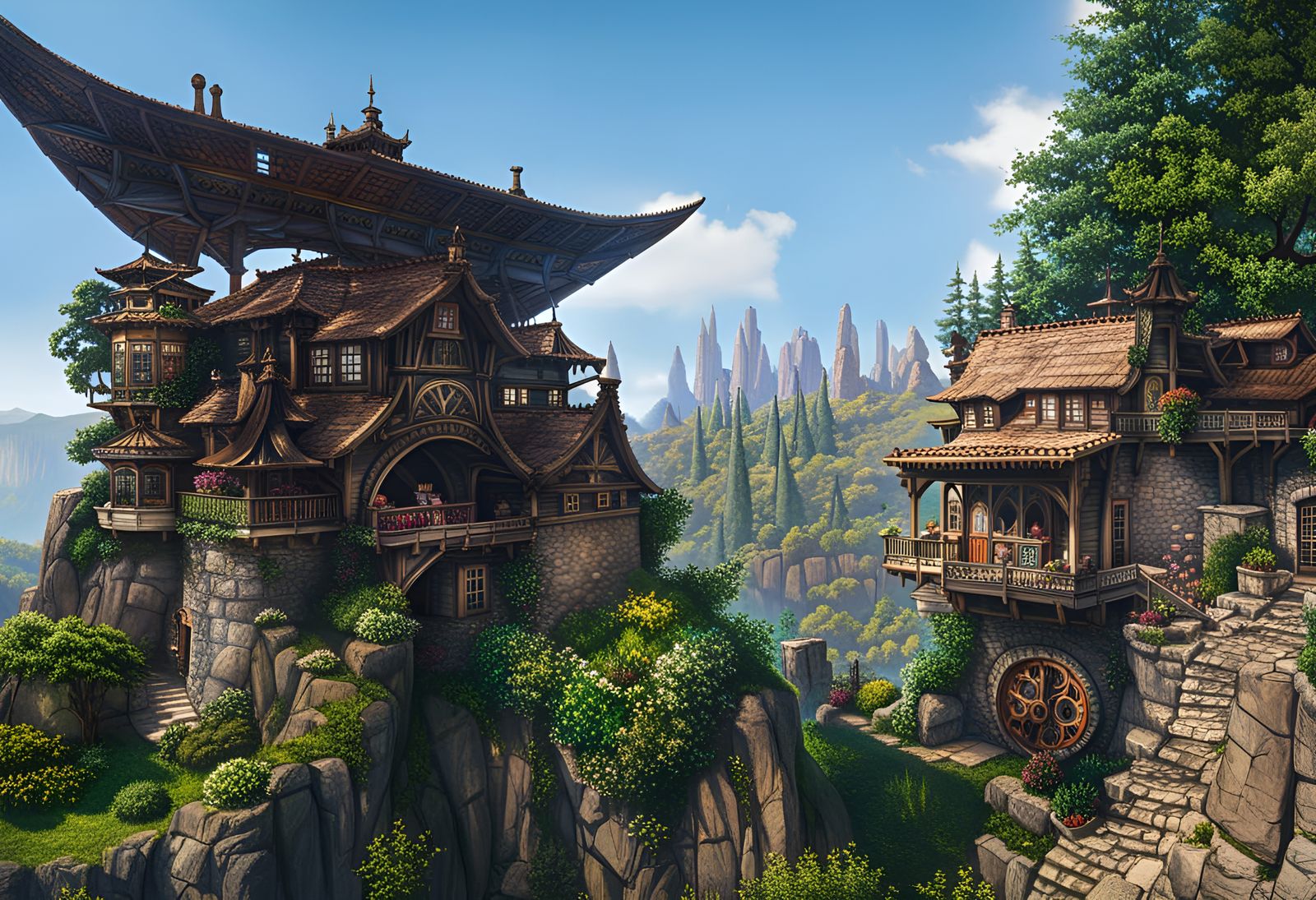 Enchanting Fairy Village Inside Ancient Oak Home