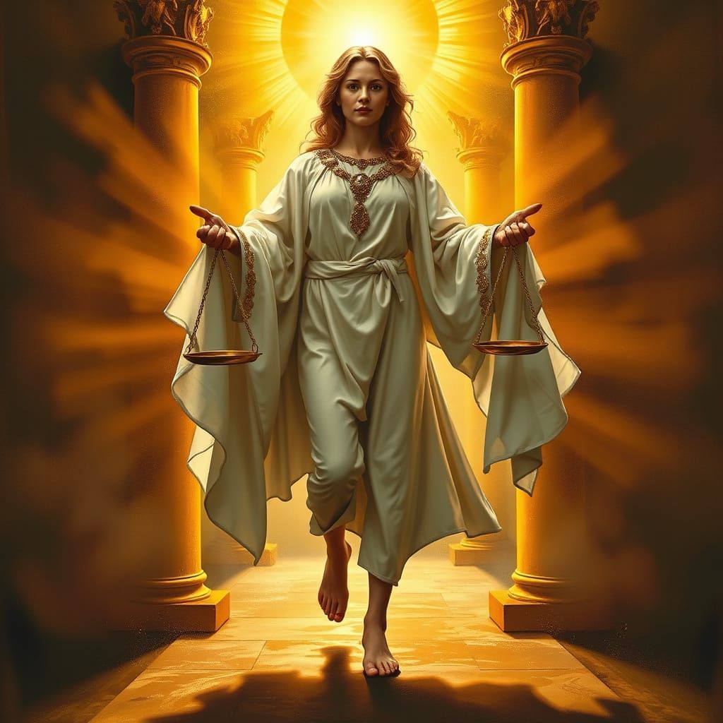 Triumphant Justice Marches Forward in Renaissance Style