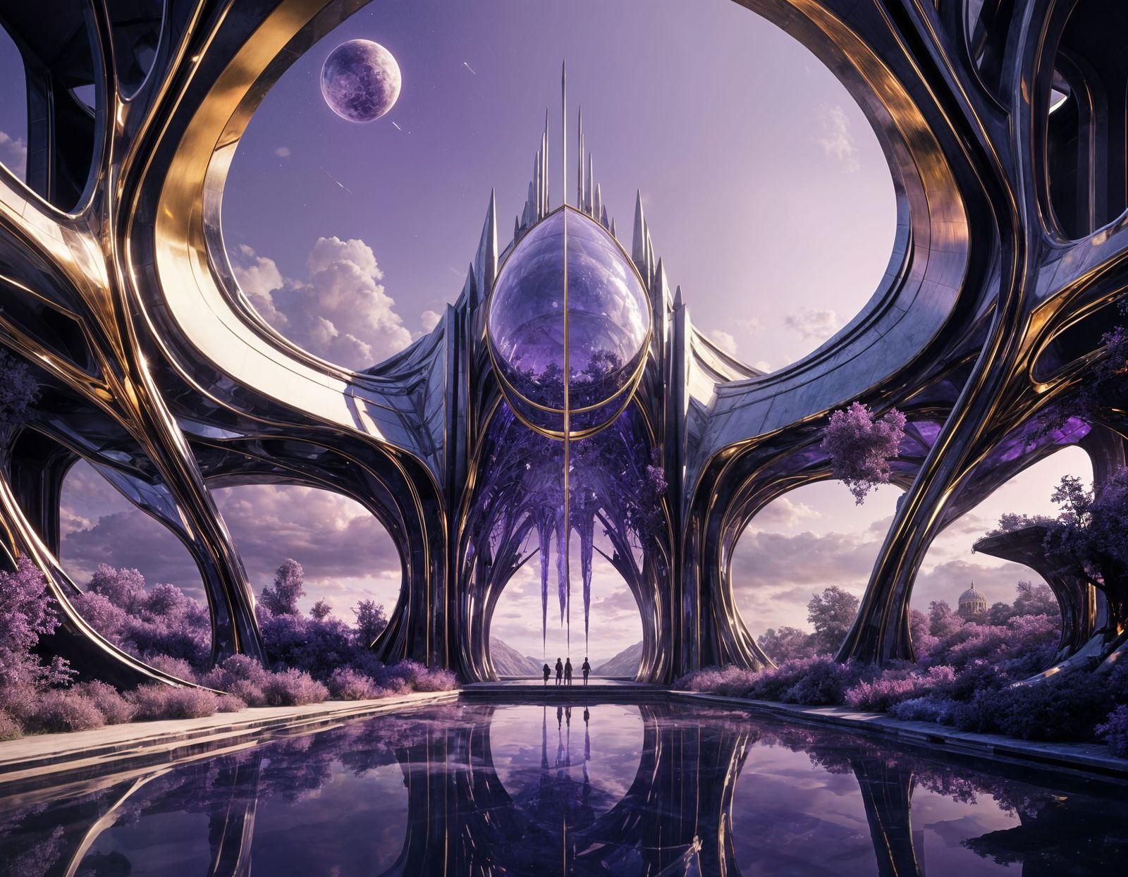 Ethereal Amethyst Cathedral in Lavender Haze