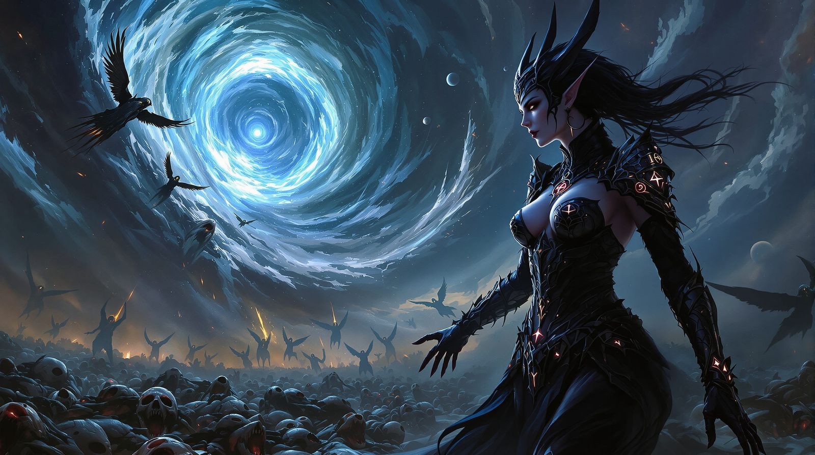 Dark Elf Sorceress Commands Spectral Legion