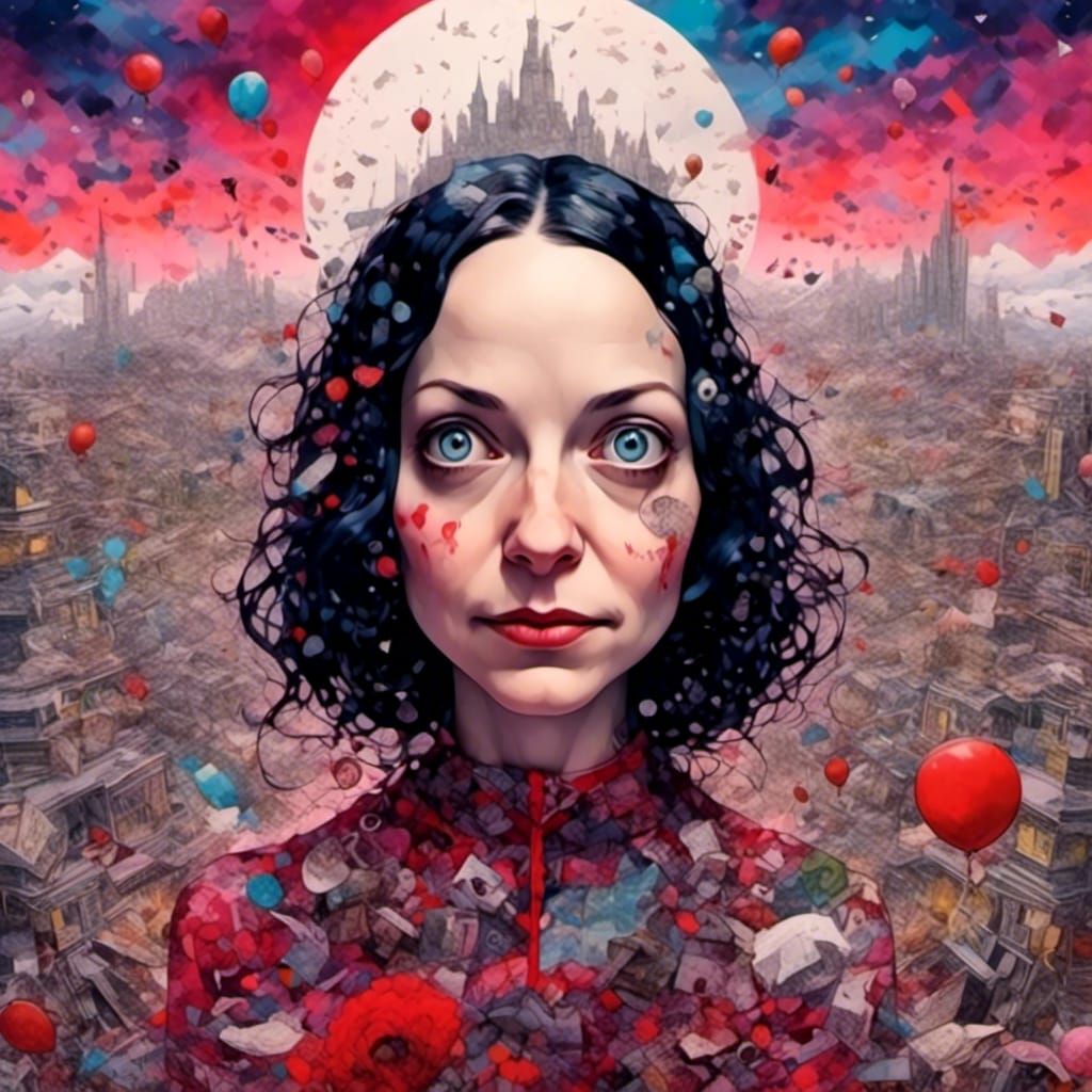 Cyberpunk Headache: A Surrealist Portrait