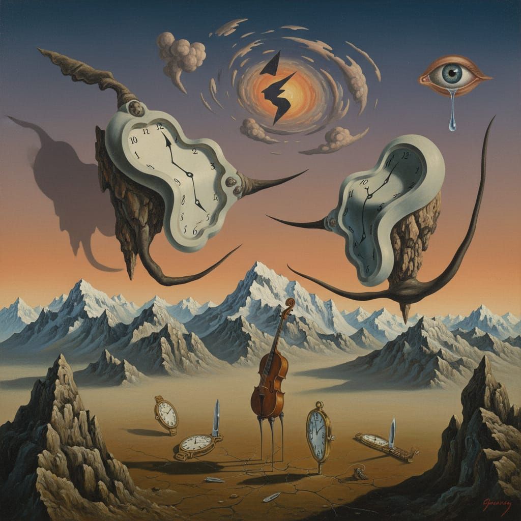 Surreal Swiss Alps Landscape in Dali Style