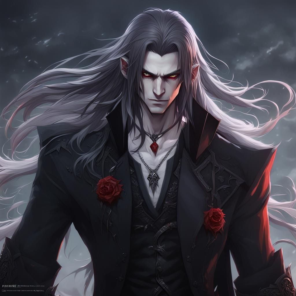 Anime Vampire Man in 3D, Detailed Art