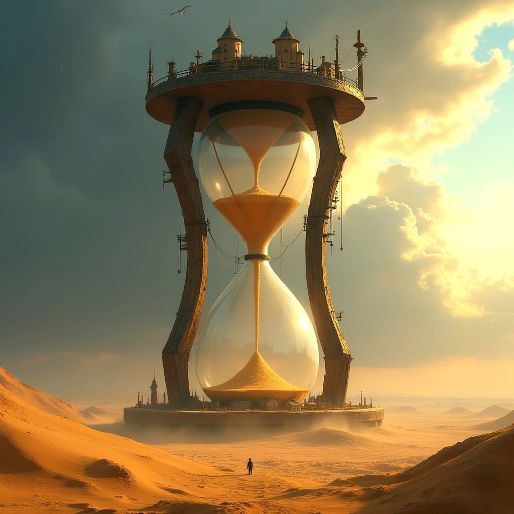 Massive Hourglass in Endless Desert Settlements