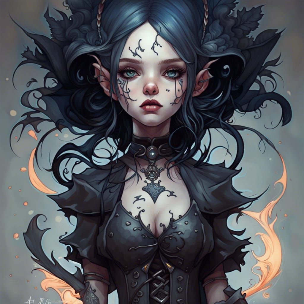 Elven Gothic Princess Digital Art