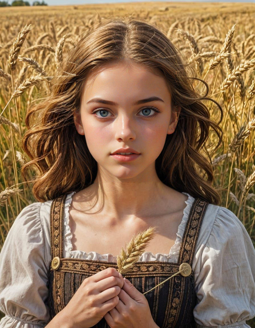 Surreal Girl Sings with Perfect Features