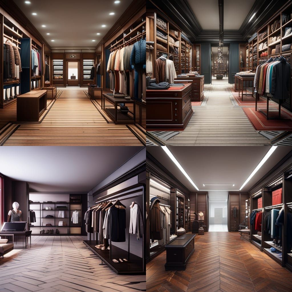 Clothing Store Interior in 3D Cinematic Style