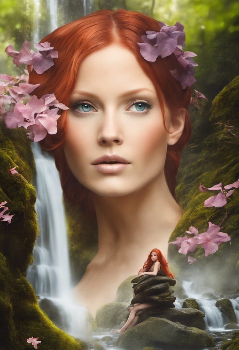 Gorgeous Redhead Waterfall Goddess of Fantasy Forest - 3929   ....... God Is Available. He Loves You...Do You Want Help?...