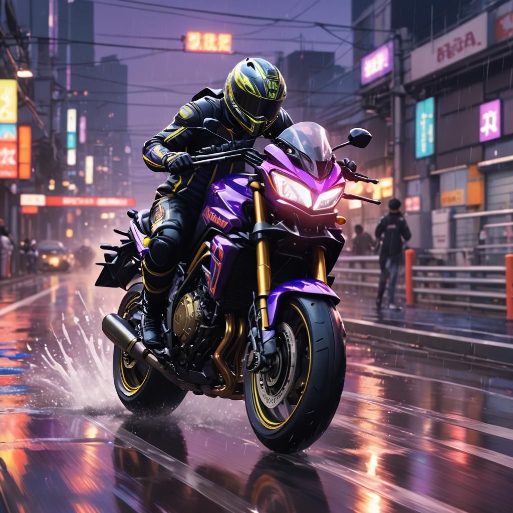 Honda Hornet 1000cc in Anime-Inspired 3D Art