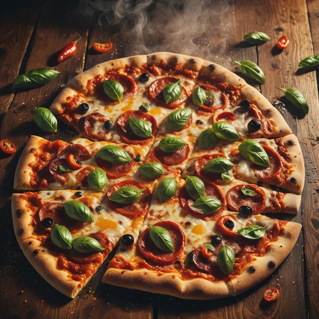 Cinematic Pepperoni Pizza Still Life