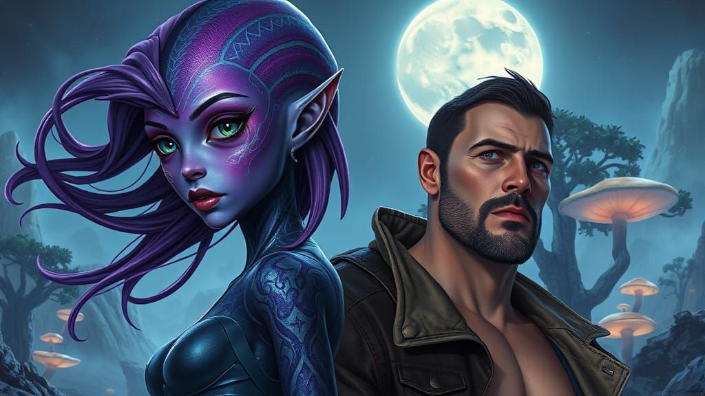 Ethereal Encounter in a Futuristic Landscape