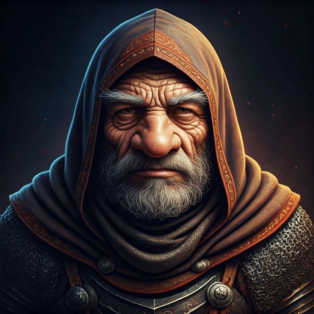 Intricate Gnome Knight Portrait in Moody, Earthy Tones