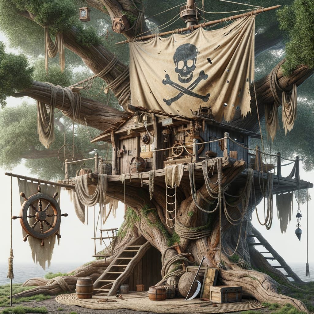 Pirate Treehouse with Nautical Elements
