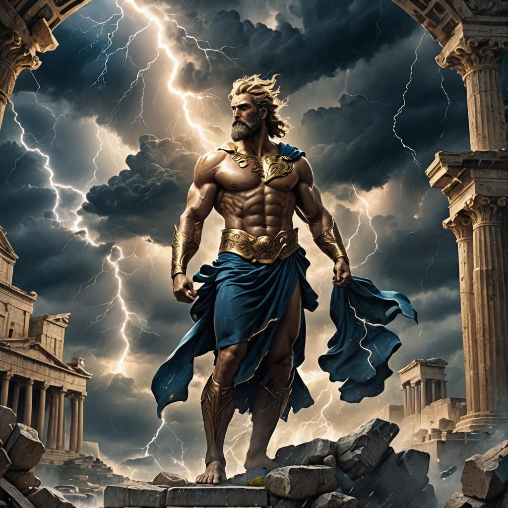 Zeus, Hero of Olympus in a Matte Painting