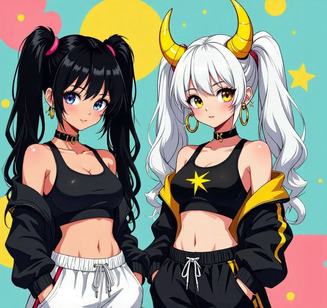 Anime Girls with Ponytails and Horns