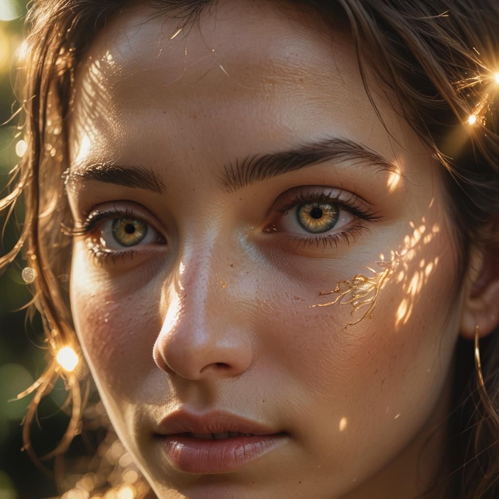 Serene Face in Hyperrealistic Digital Art