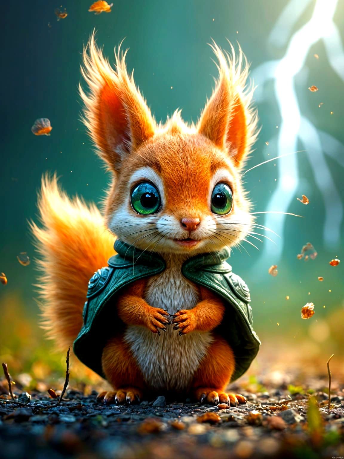 Chibi Squirrel Turtle Hybrid in Fantasycore Style