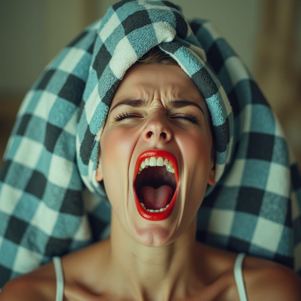 Frazzled 1950s Homemaker in a Moment of Desperation