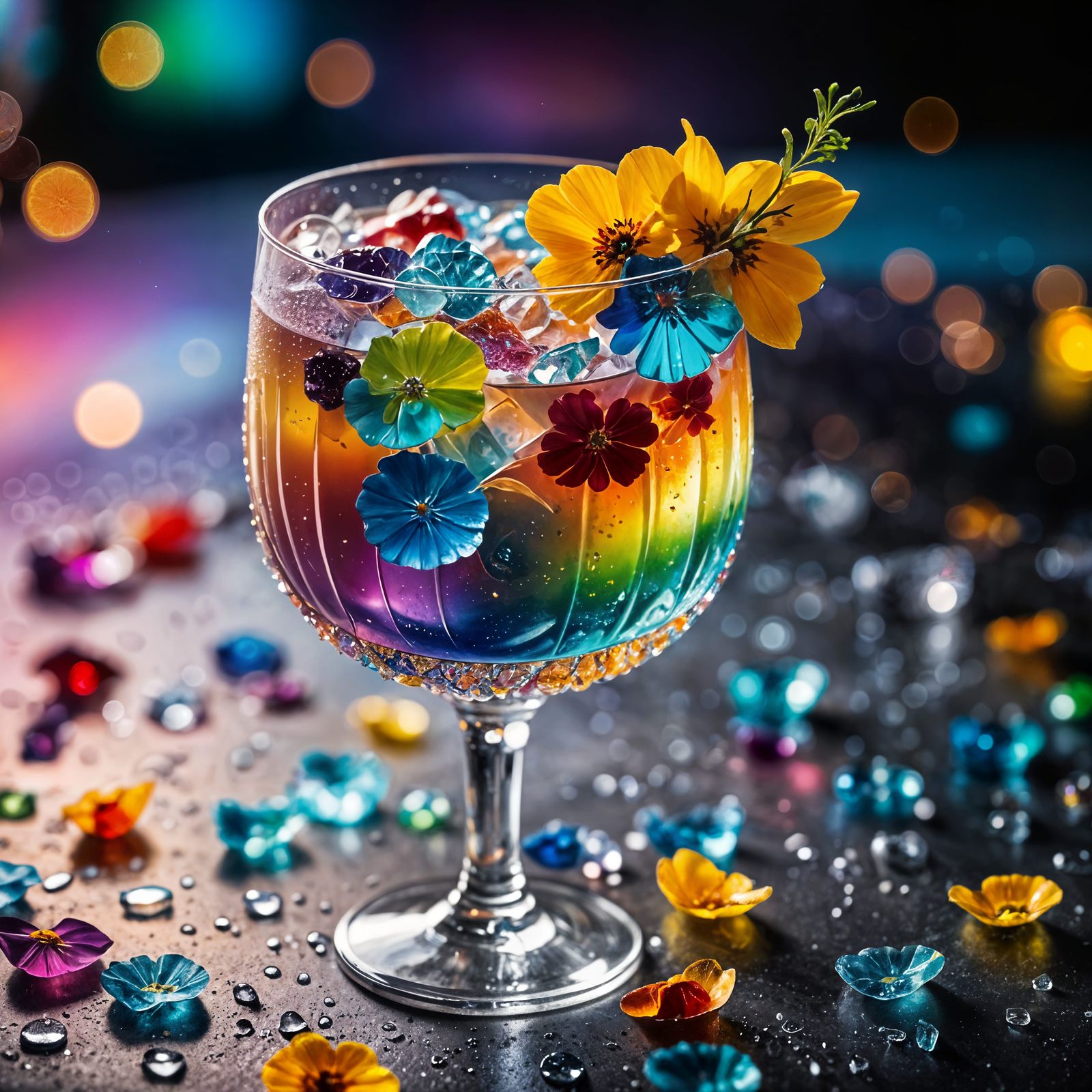 Rainbow Cocktail with Wings: A Stunning Image