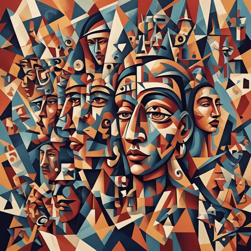 Vibrant Cubist Painting for Indigenous Peoples Day