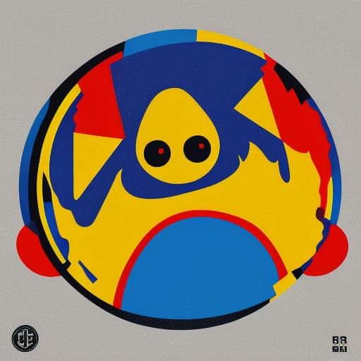 Flying Chicken Nugget in Pop Art Style