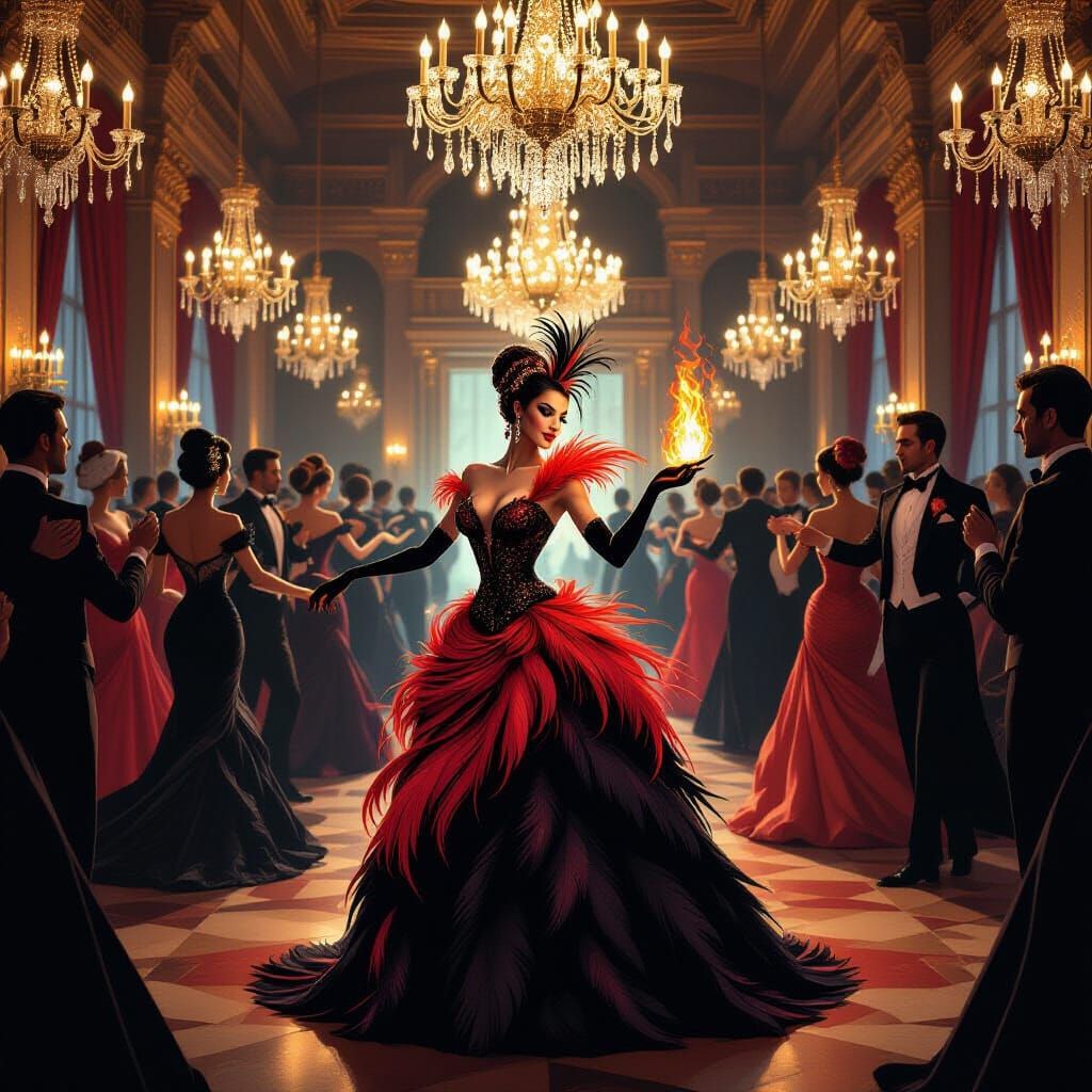 Vampire Dancers in Feather Gowns: Victorian Style