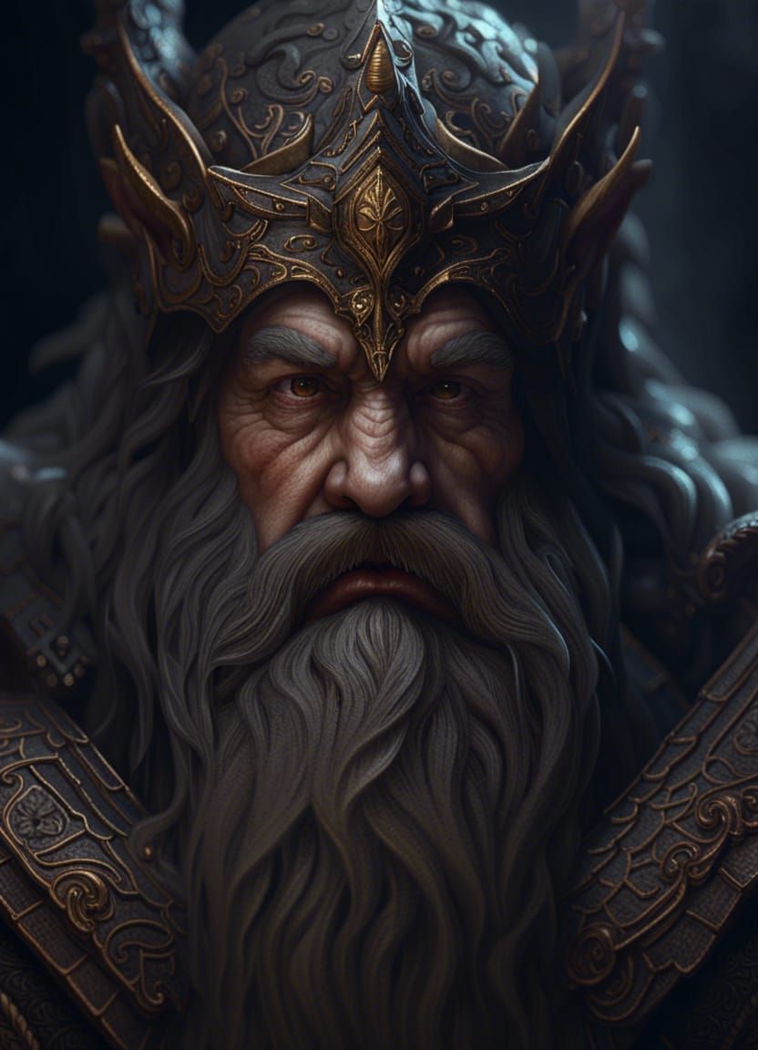 Dark Fantasy Dwarven King Portrait in 8K