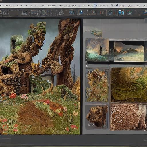 Girl Hugging Patched Cat in Dreamy Digital Art