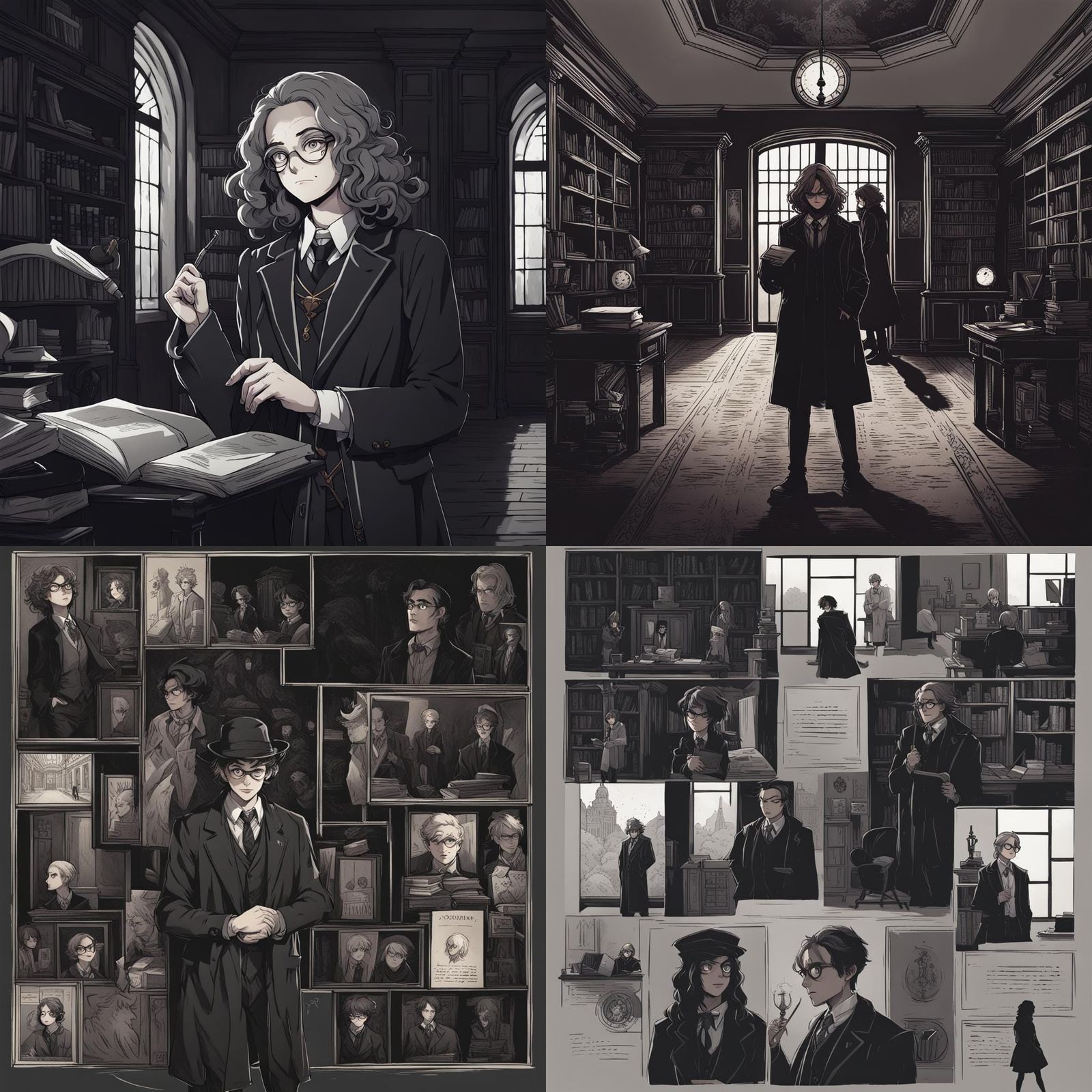 Dark Academia Aesthetic Composition