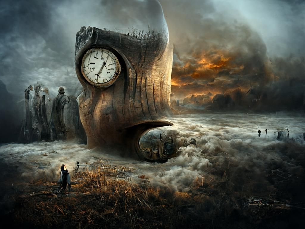 Sinister End of Time in Dark Surrealism