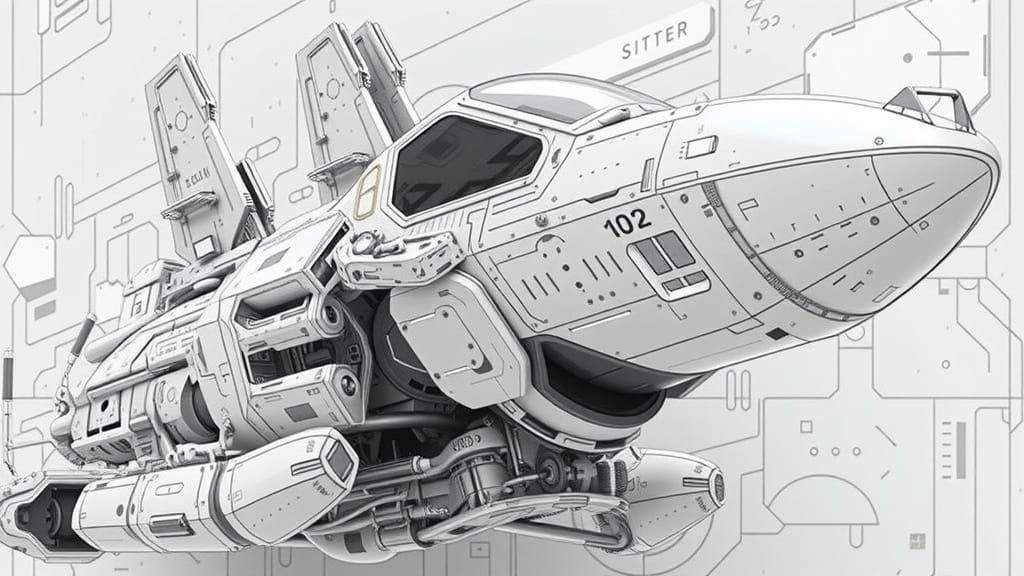 Futuristic Mech Standing Tall in a Polished Metal Glory