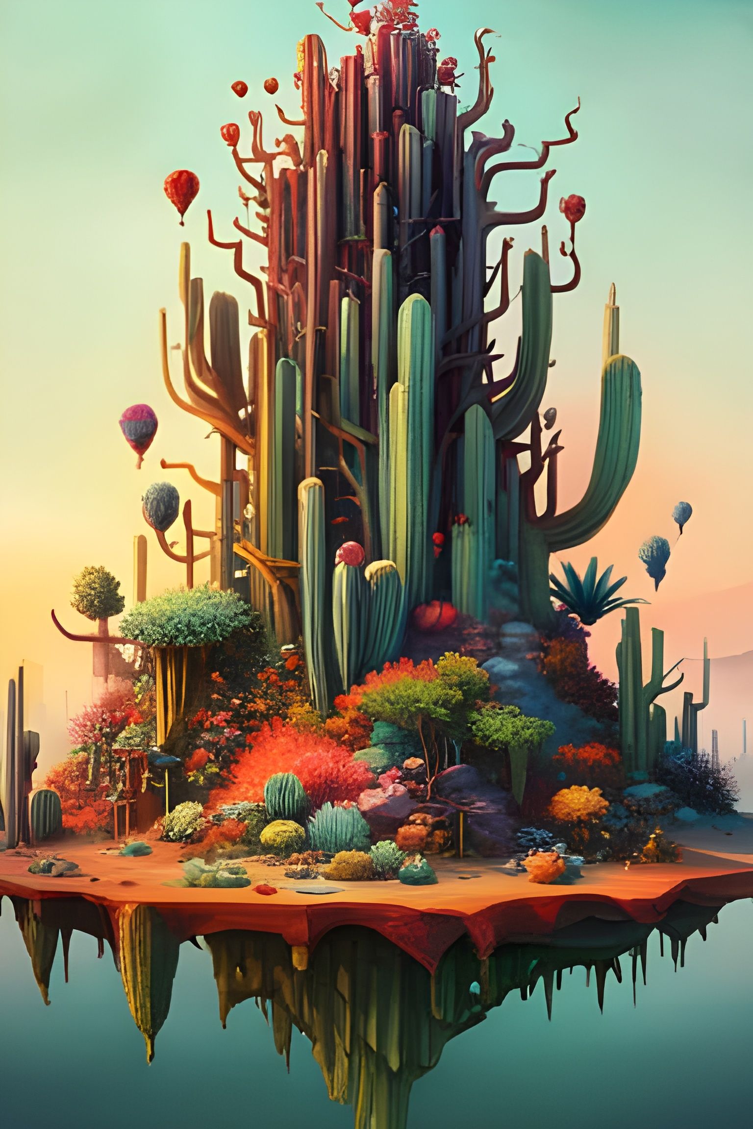 Fantasy Cactus Artwork in Borderland Setting
