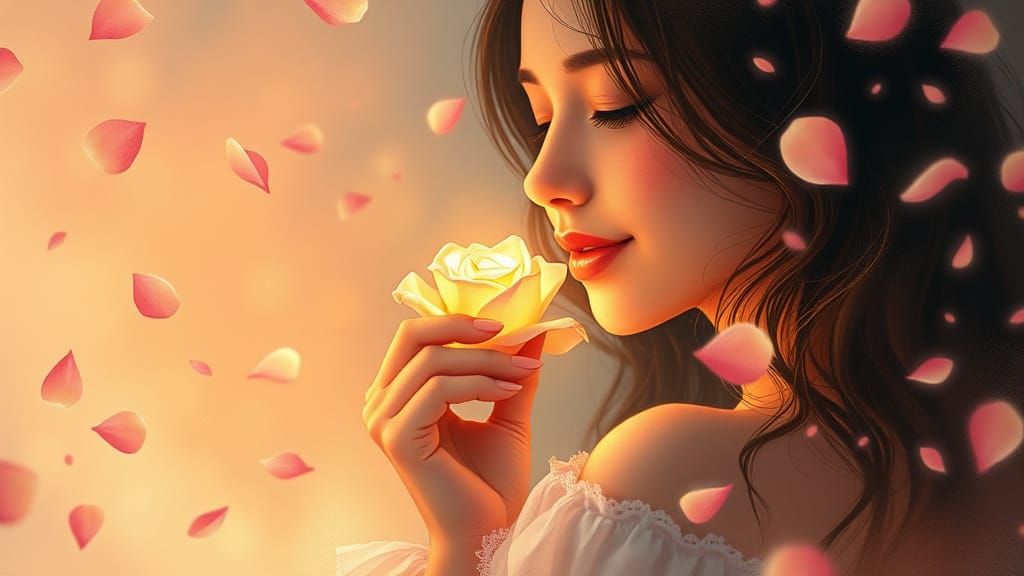 Serene Goddess of Love in Dreamy Watercolor