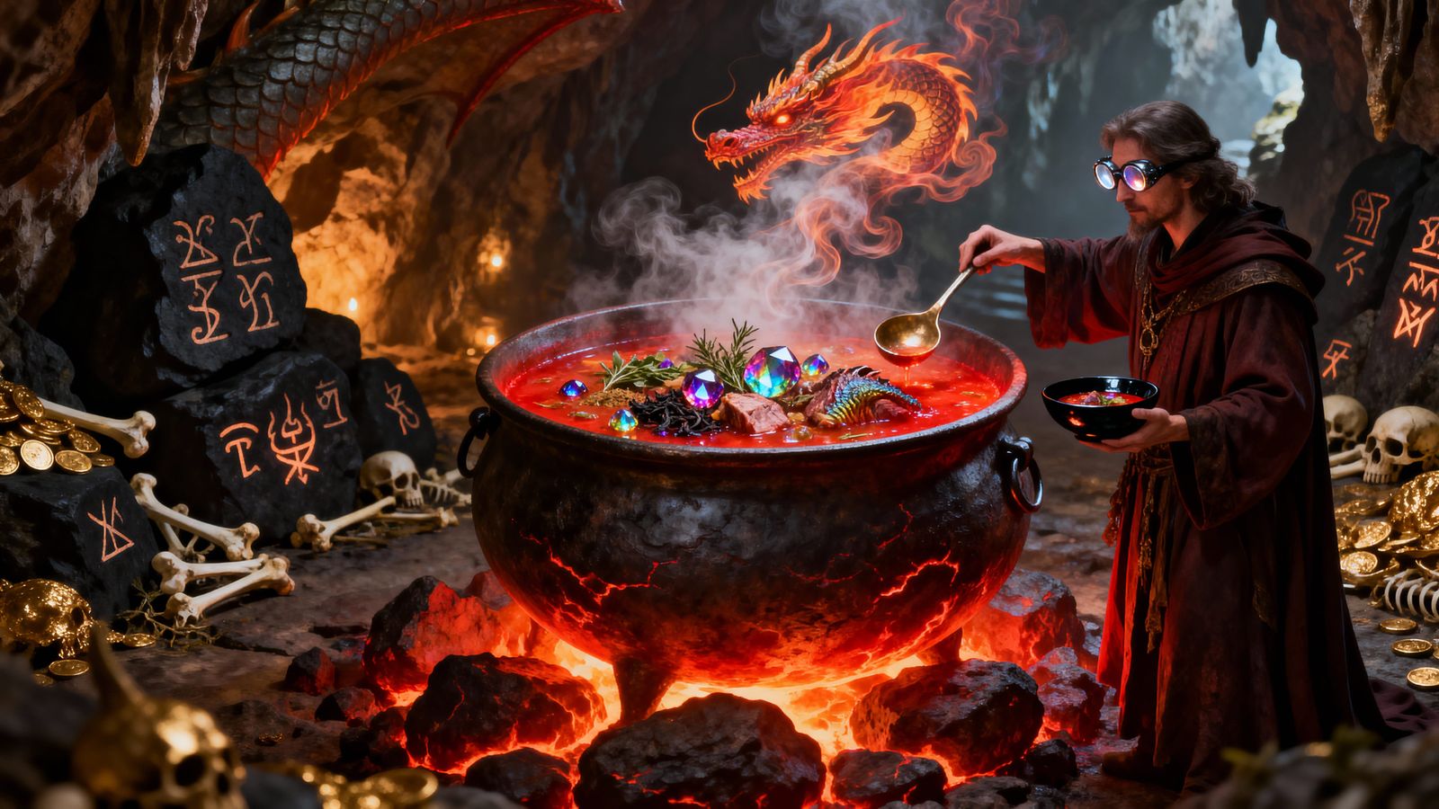 Dragon's Lair Stew: Alchemist's Fiery Brew