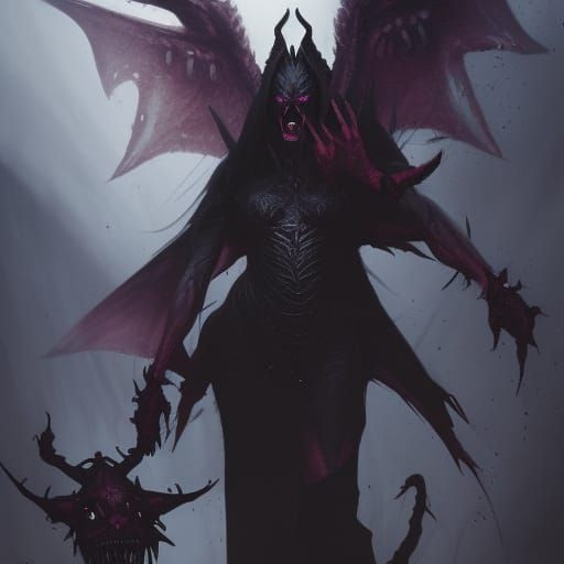 Sinister Demonic Queen in Dark Fantasy Style