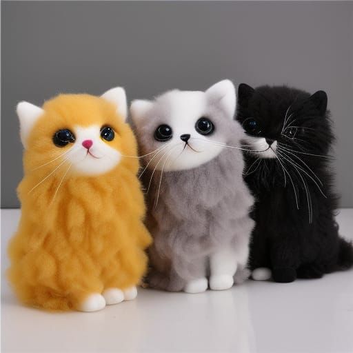 Gothic Baroque Plush Kitten in Victorian Style