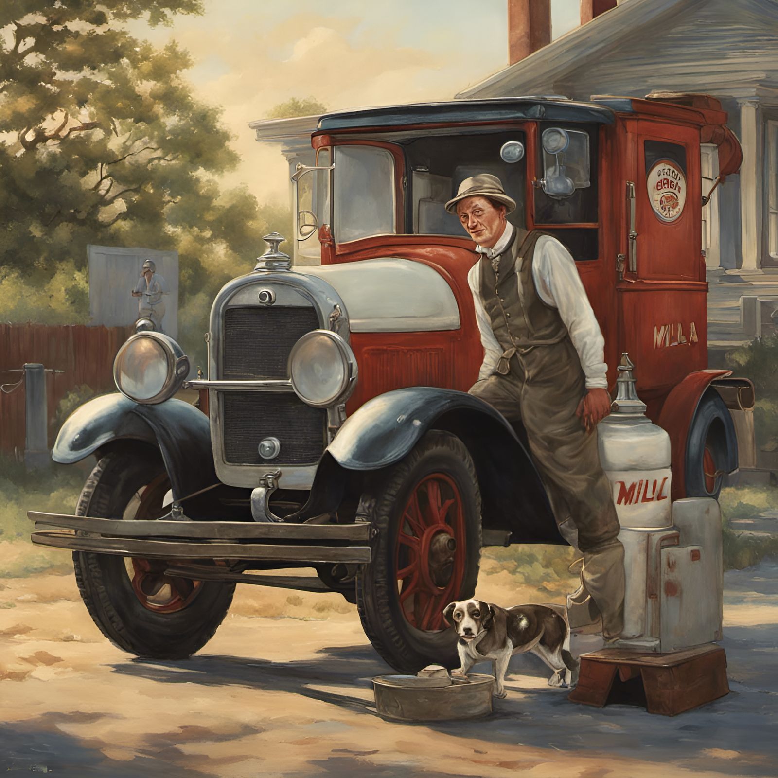 Milkman Delivery in Hyperrealistic Style