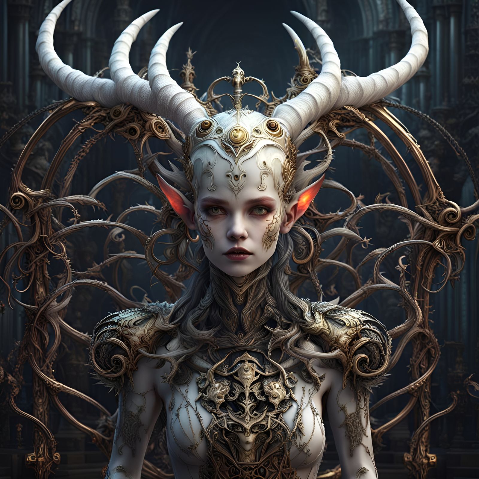 Albino Demon Queen with Gothic Punk Sister