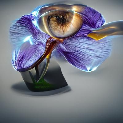 Hyperrealistic Glass Iris Flower in 8K VRay