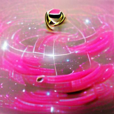 Pink Ringed Planet in Deep Space