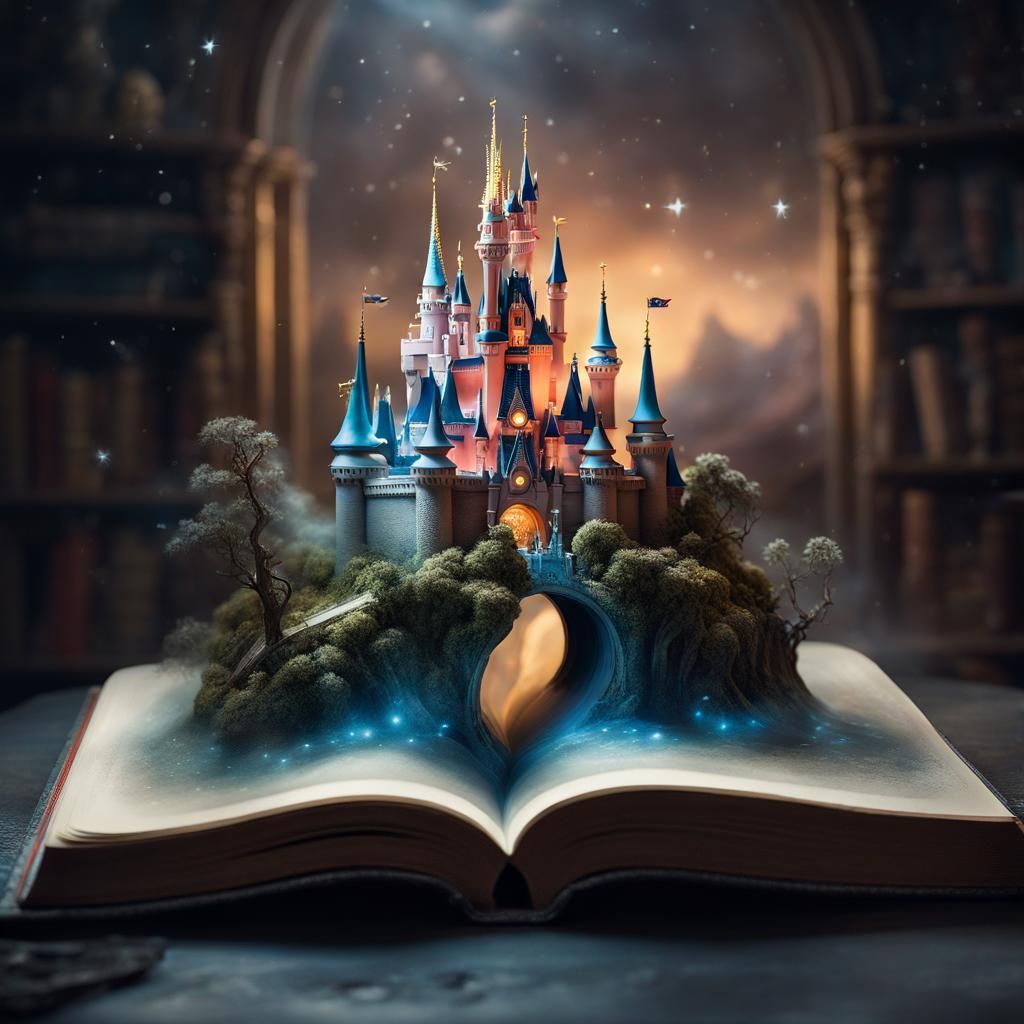 Disney World Emerges from Book with Light Particles